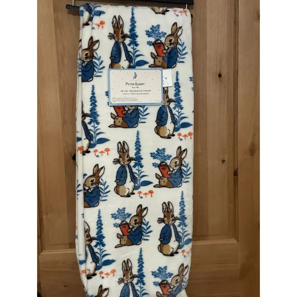 Peter Rabbit Easter Spring Plush Throw Blanket 50"x70" NWT - Picture 2 of 5